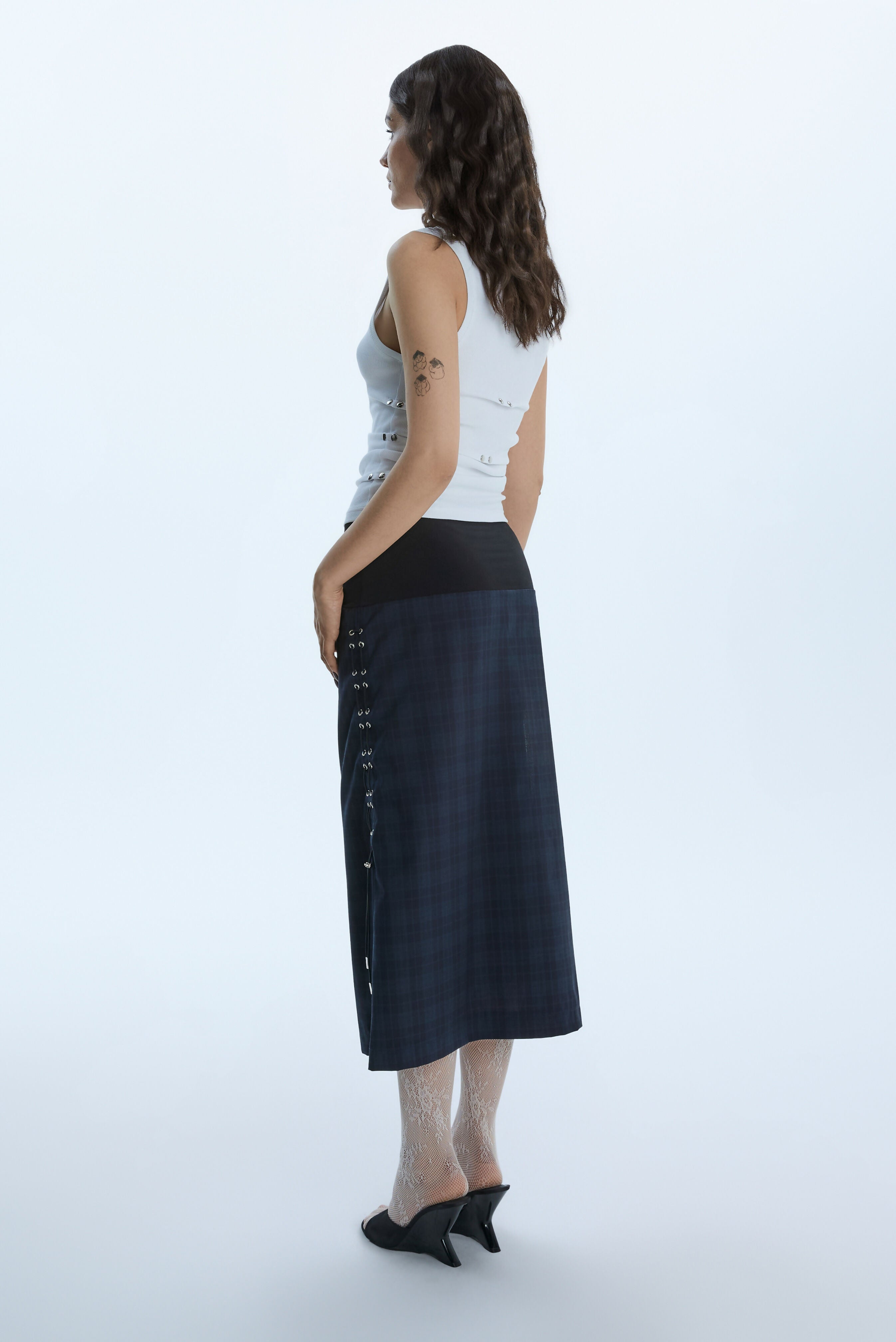 DRAPE SKIRT / NAVY Studio Stars