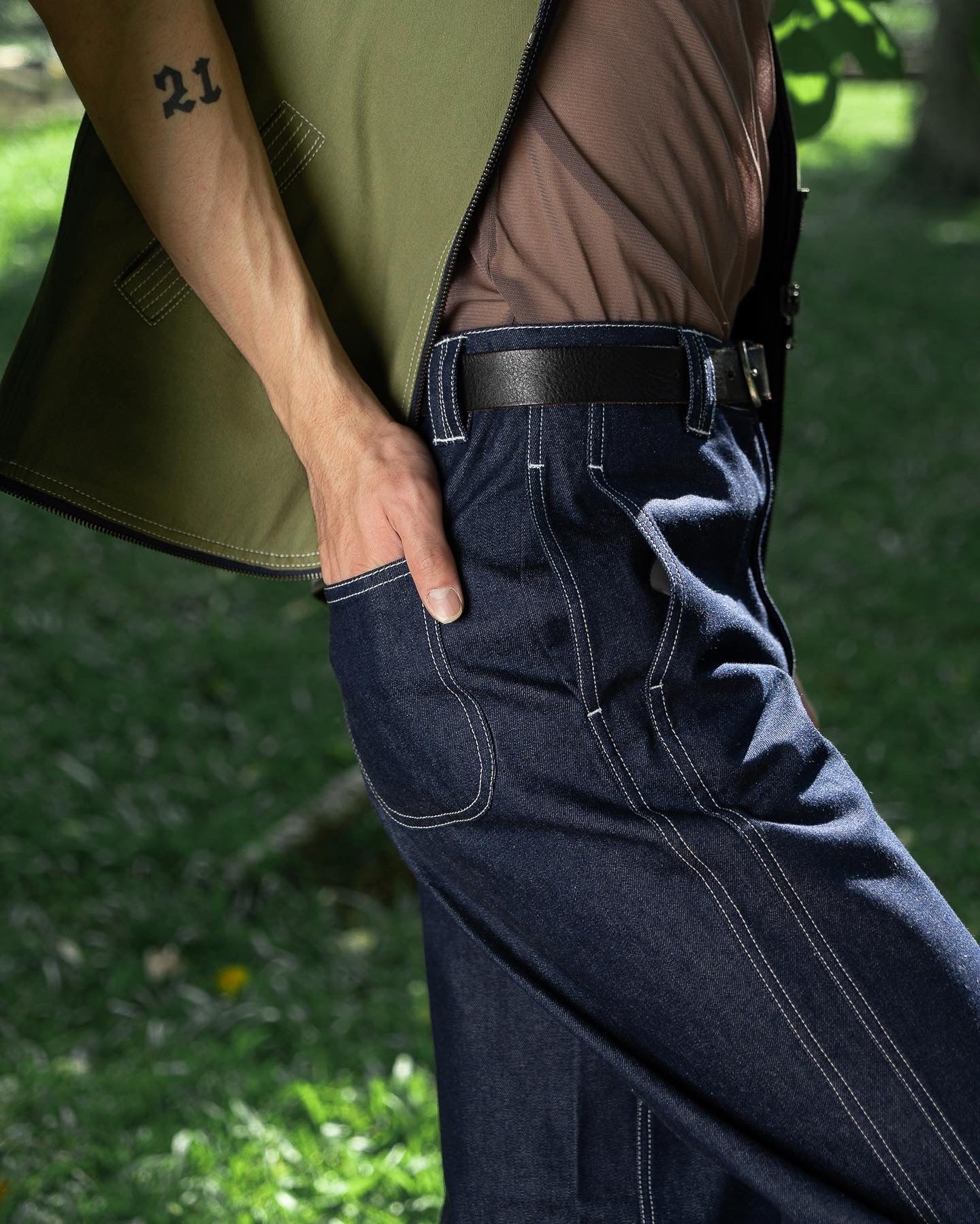 DOUBLE SIDESEAM DENIM PANTS MALE - Studio Stars - khe.hanoi