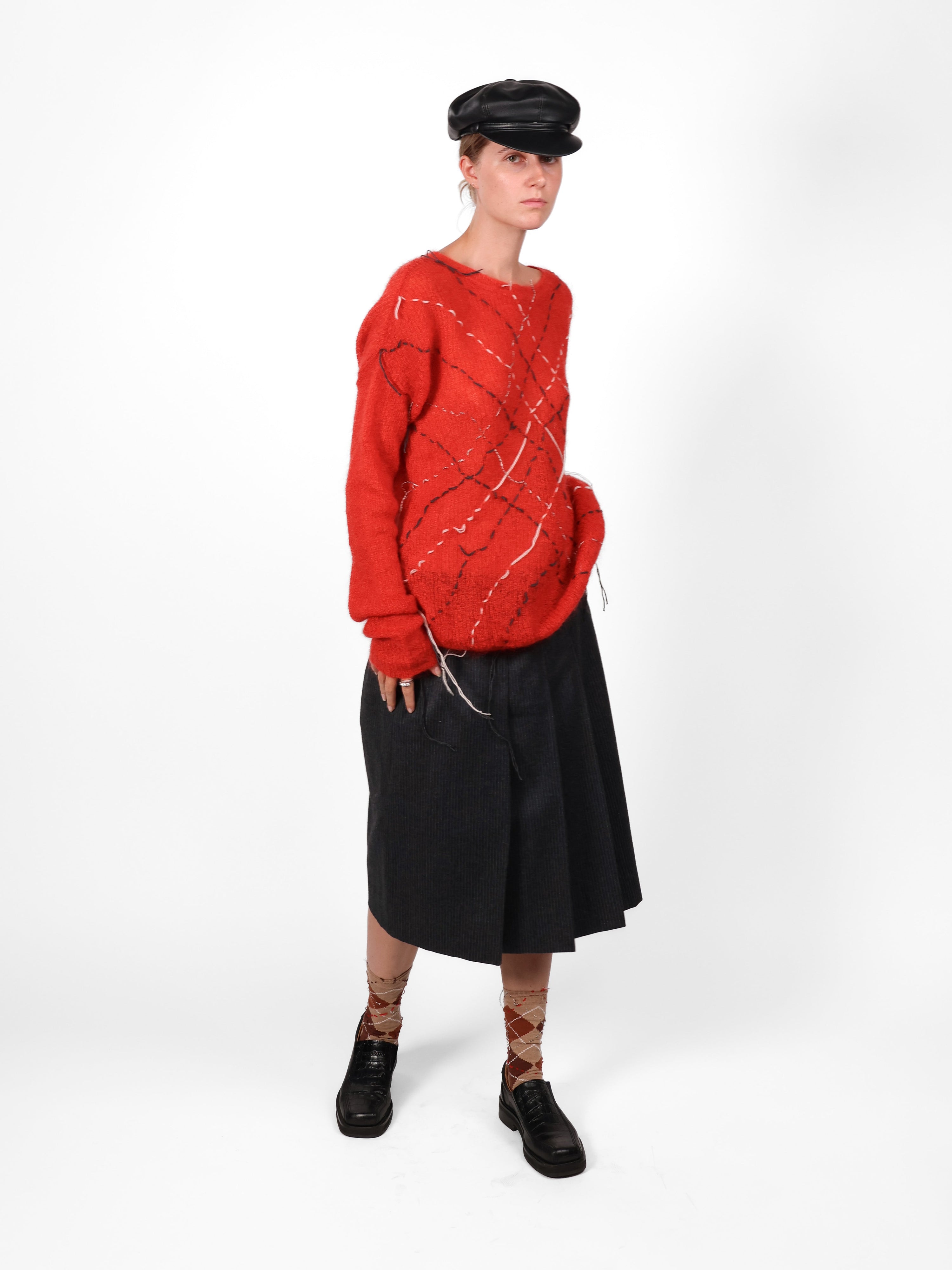 LONG RED KNIT Studio Stars