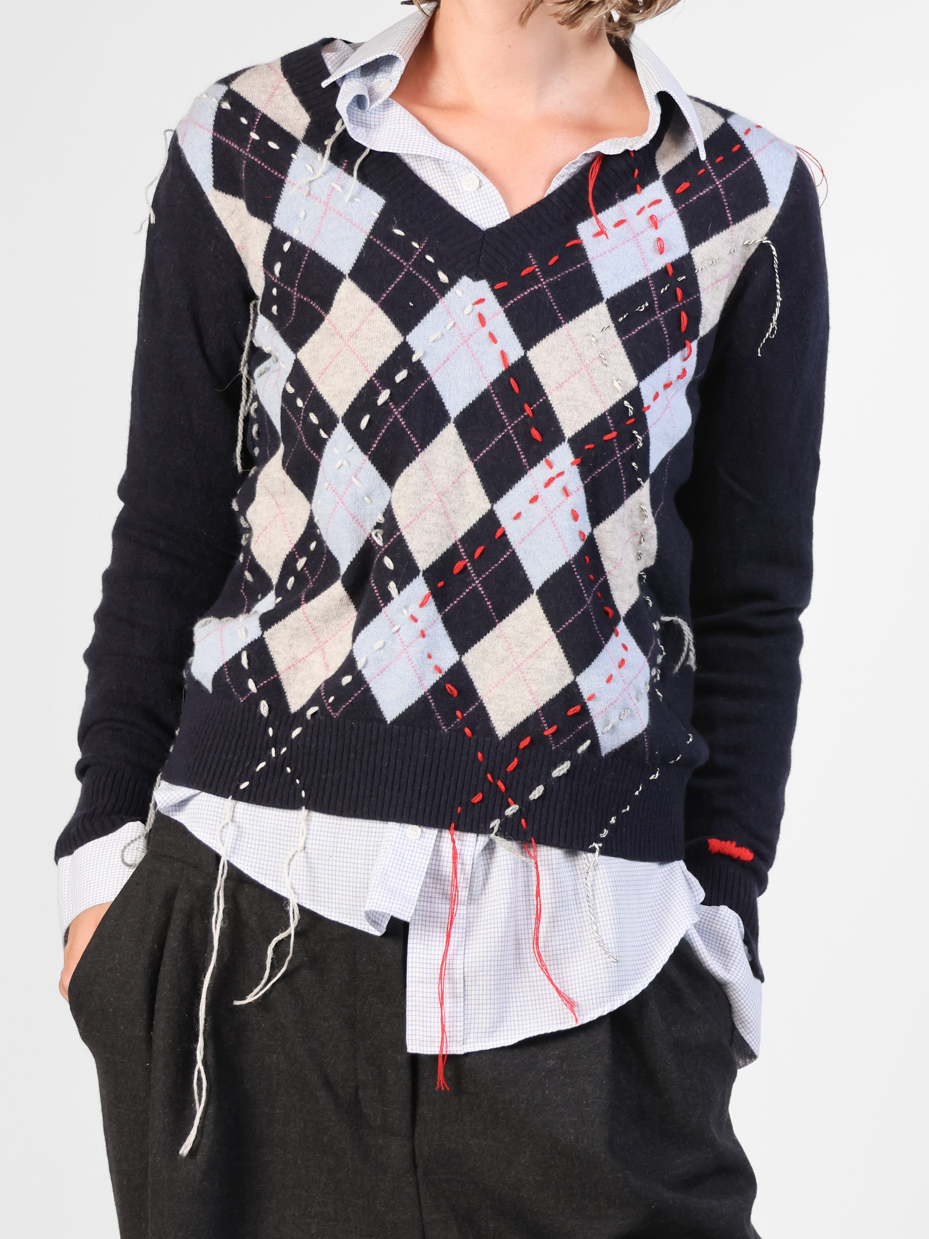 BLUE ARGYLE KNIT Studio Stars