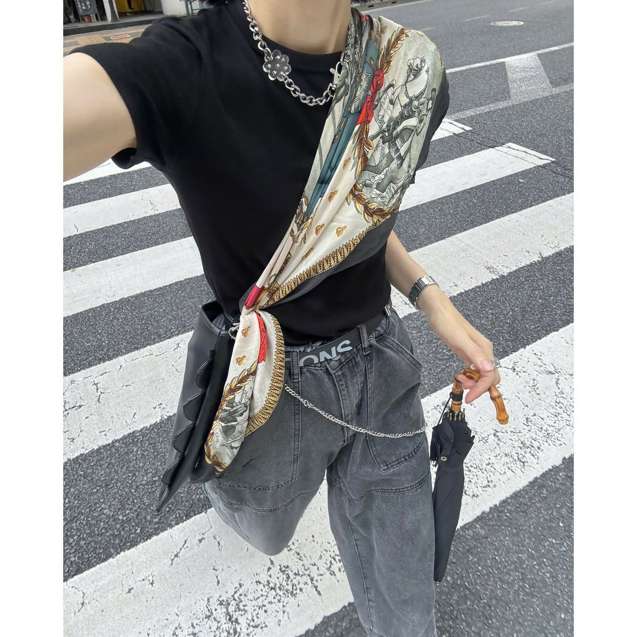 SYNTHETIC LEATHER SCALLOP BAG Keiyamaguchi works