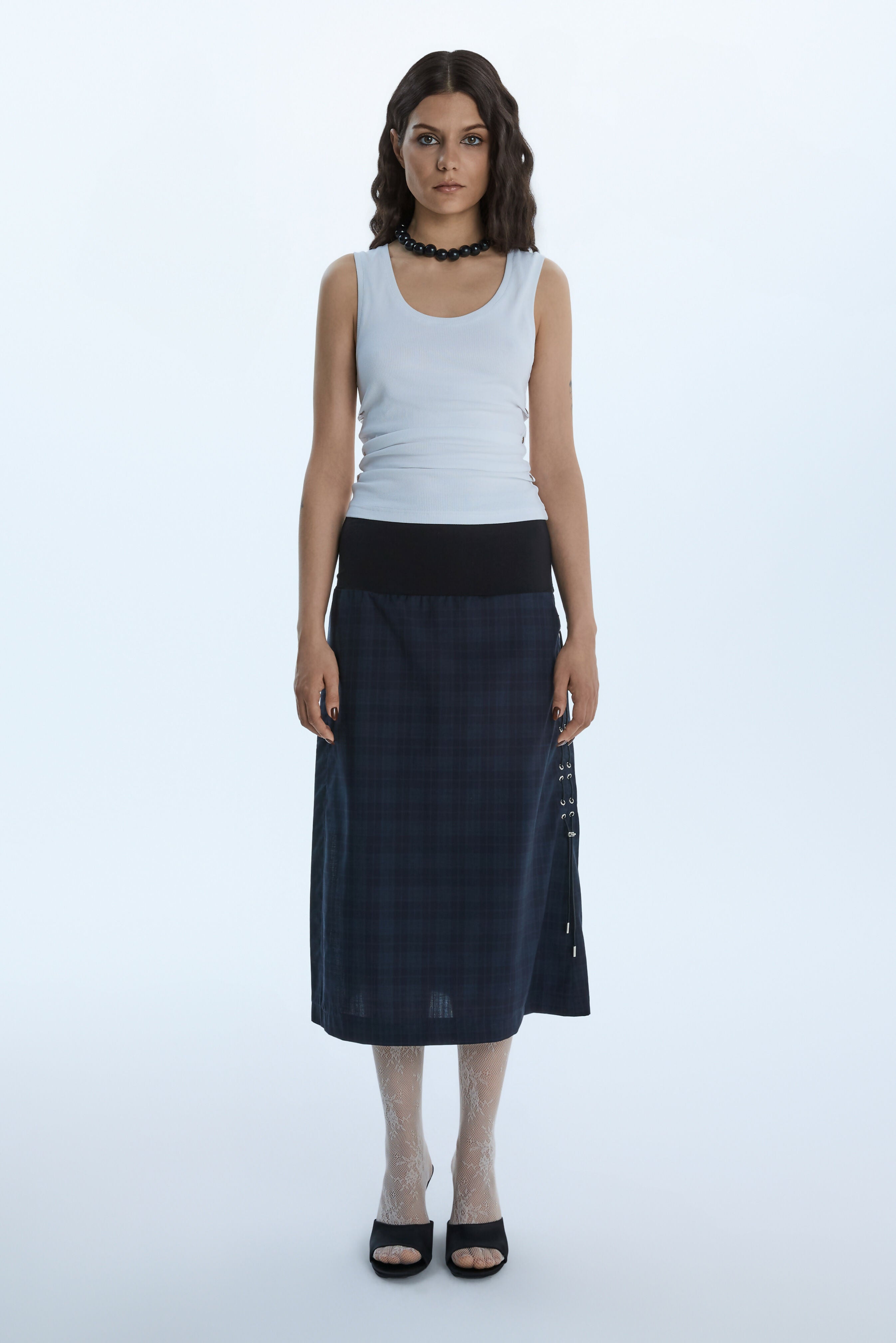 DRAPE SKIRT / NAVY Studio Stars