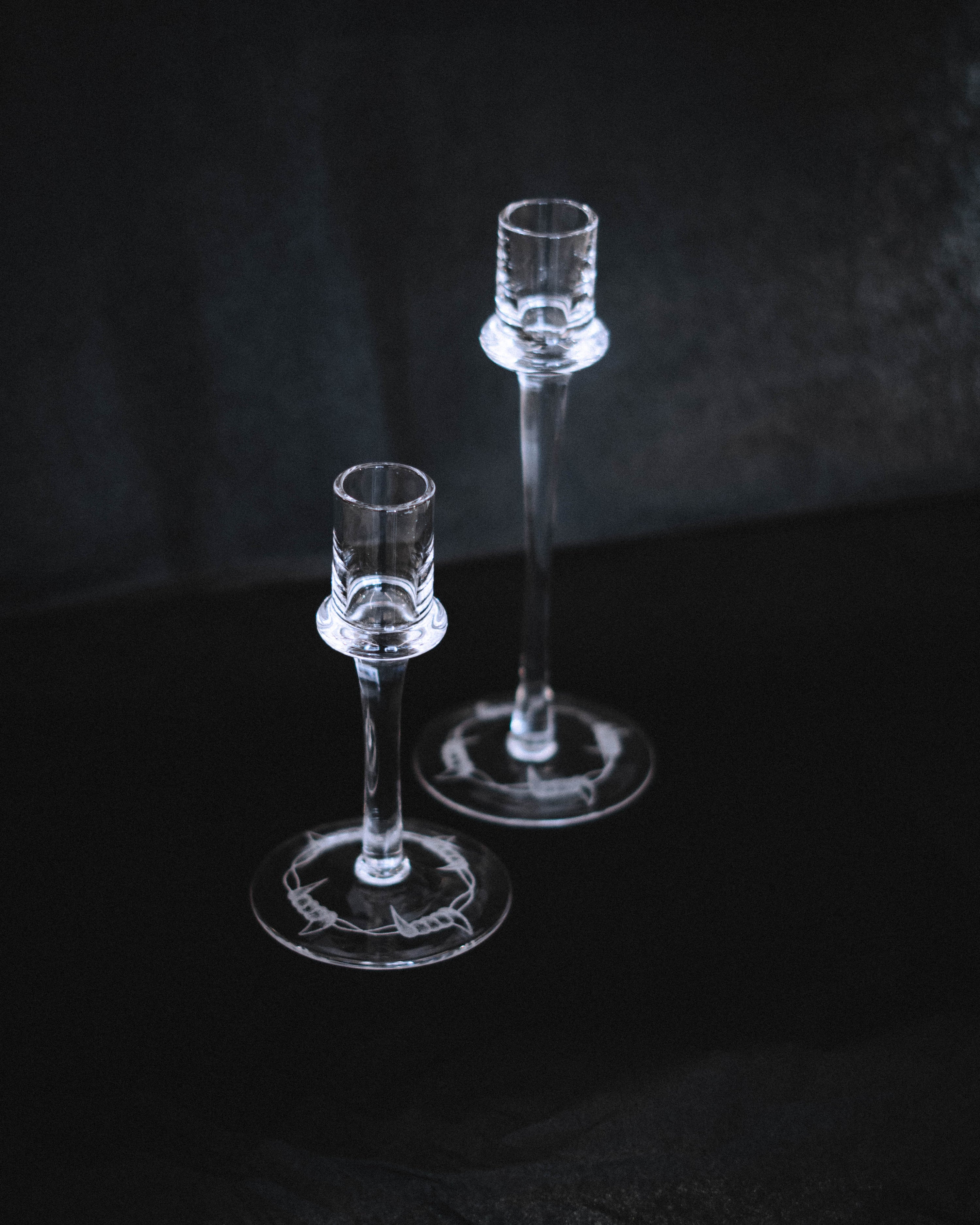 ENGRAVED GLASS CANDLE HOLDER Lysdal