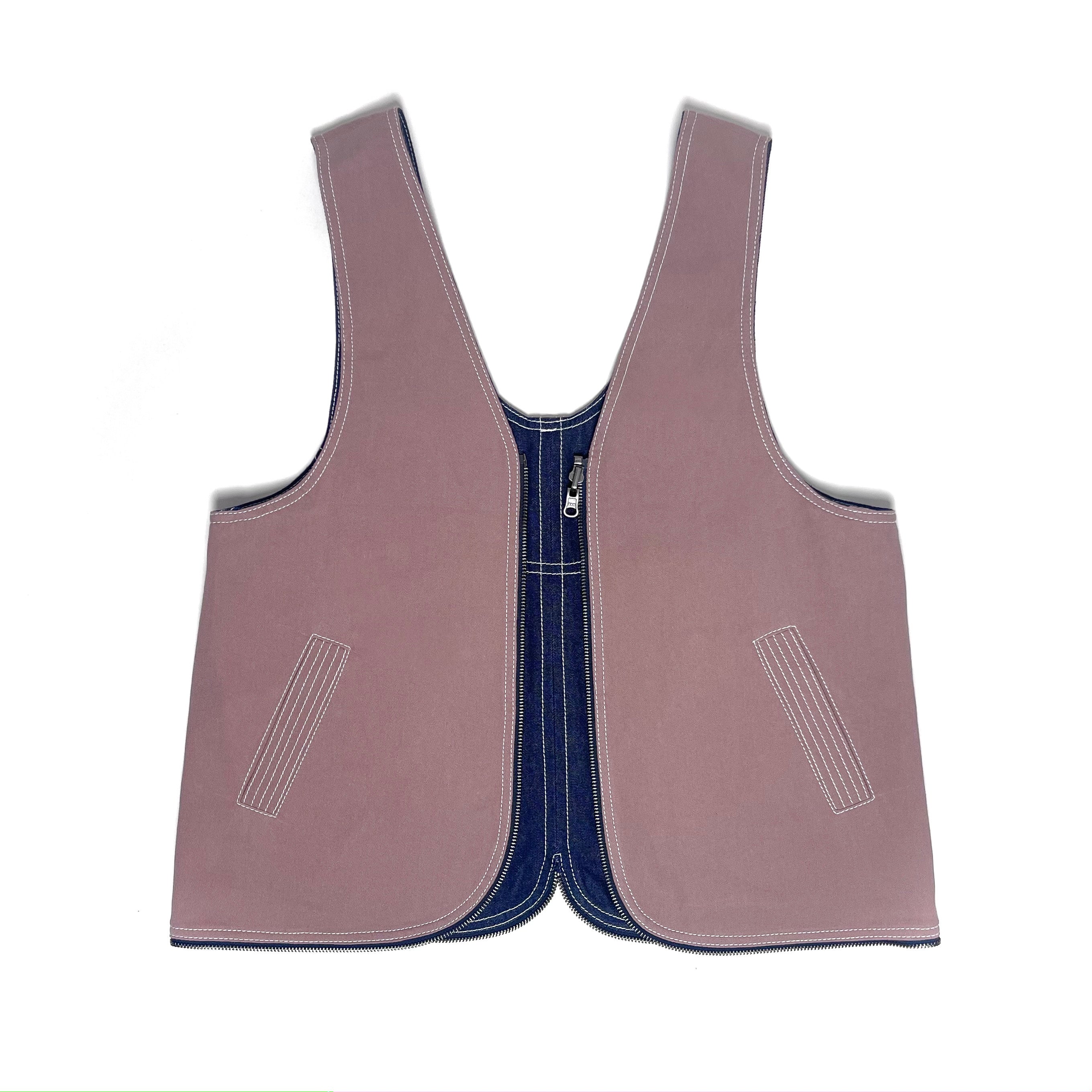 TOTE VEST DENIM & DUSTY ROSE - Studio Stars - khe.hanoi