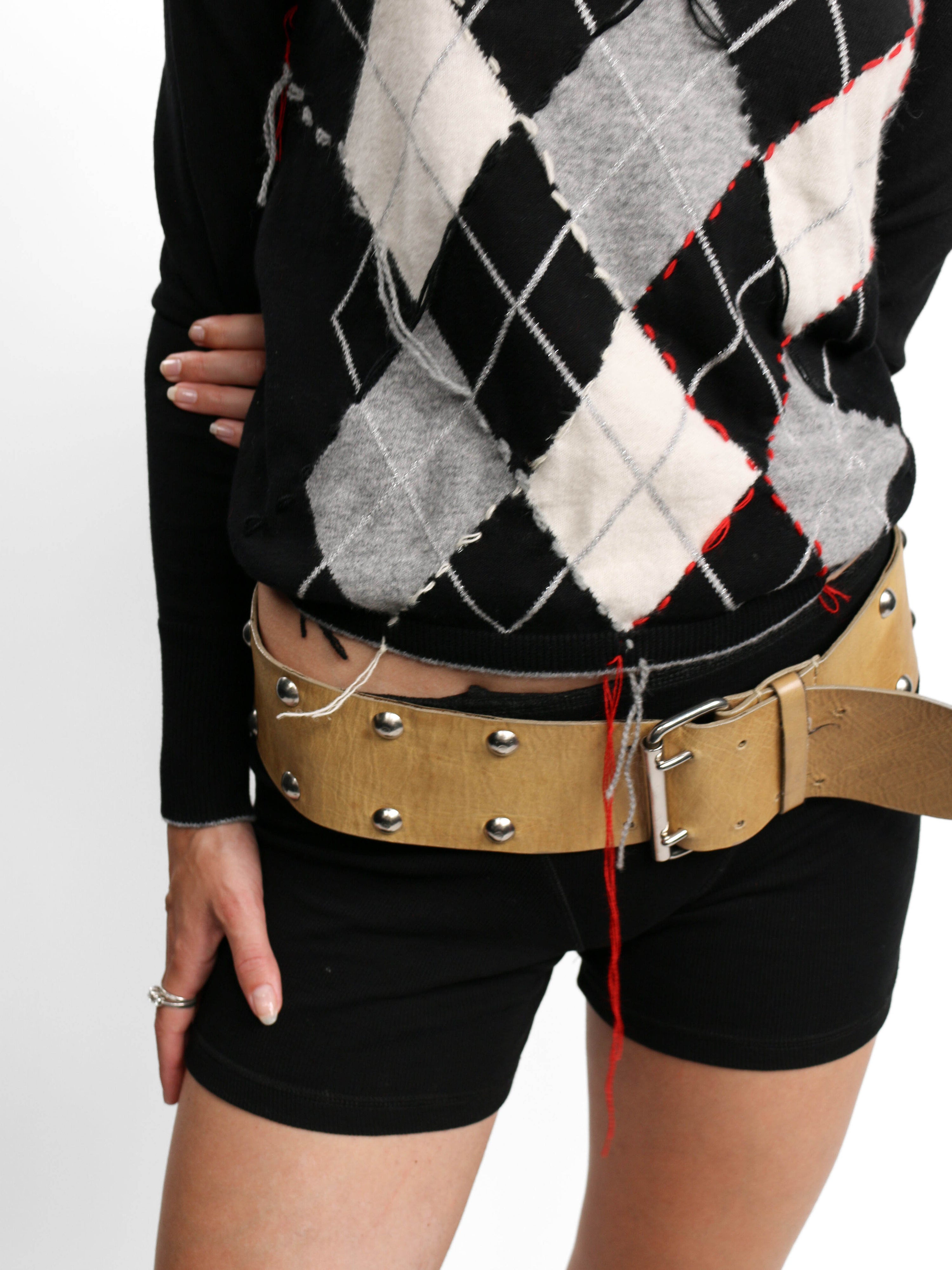 BLACK ARGYLE KNIT Studio Stars