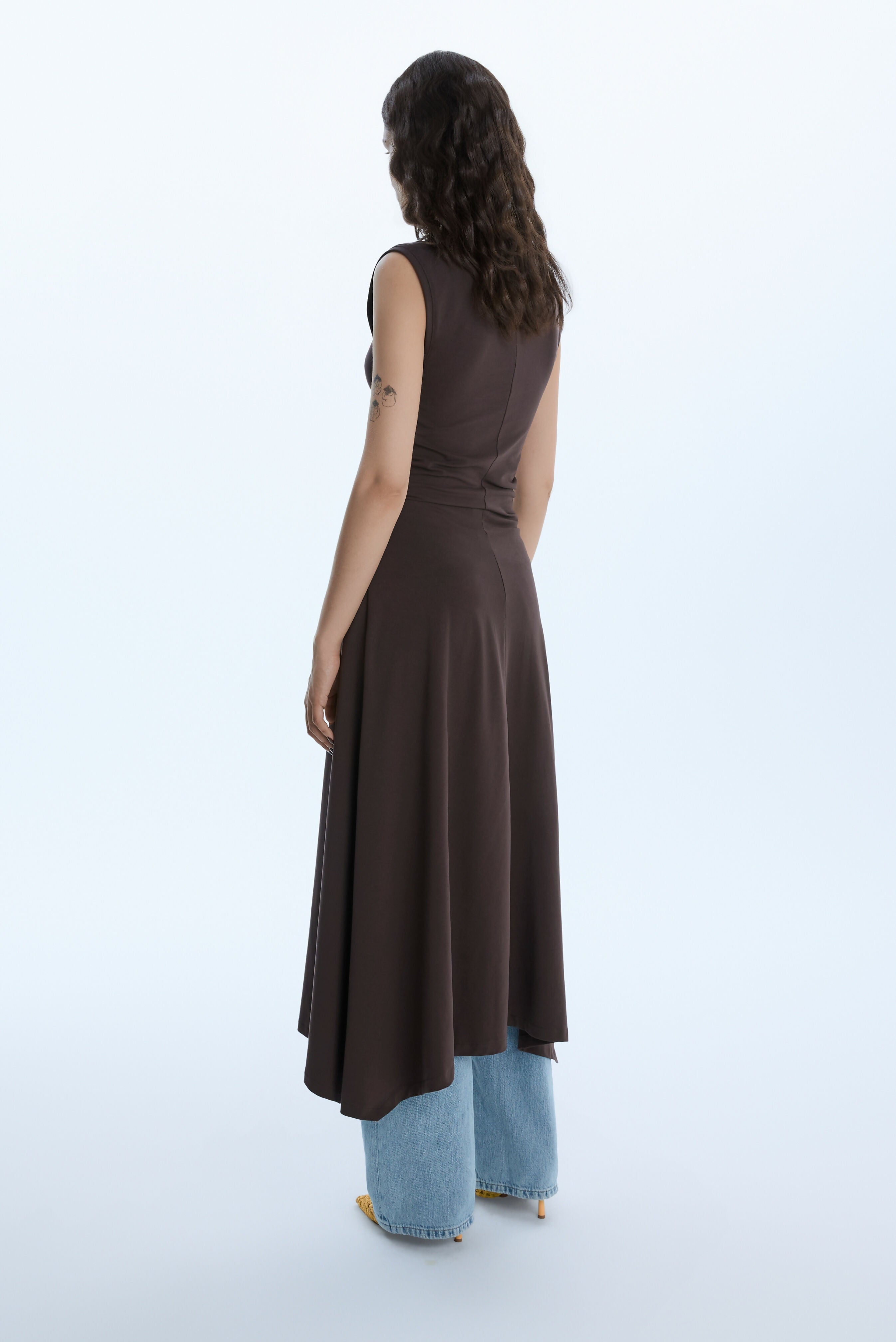 STUDDED LONG DRESS / BROWN Liepa Aliukaite