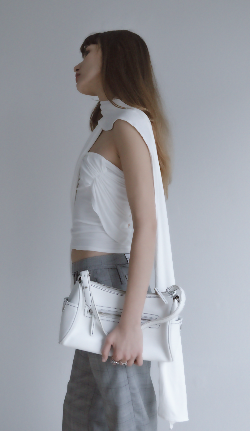 Draped top with scarf Mautou