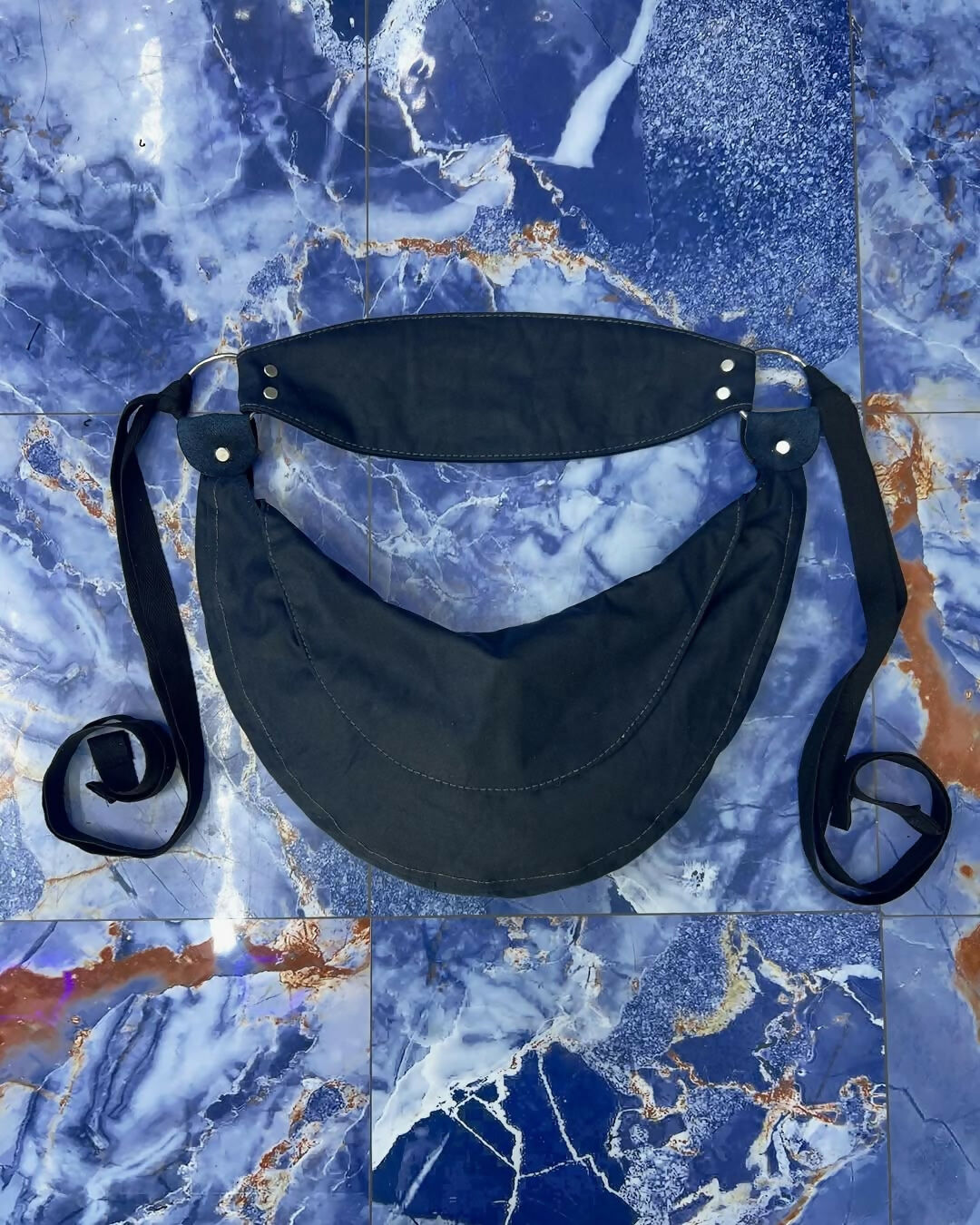 New Saddle bags in deadstock oilskin available in dark blue and brown???With favourite cookie (3)