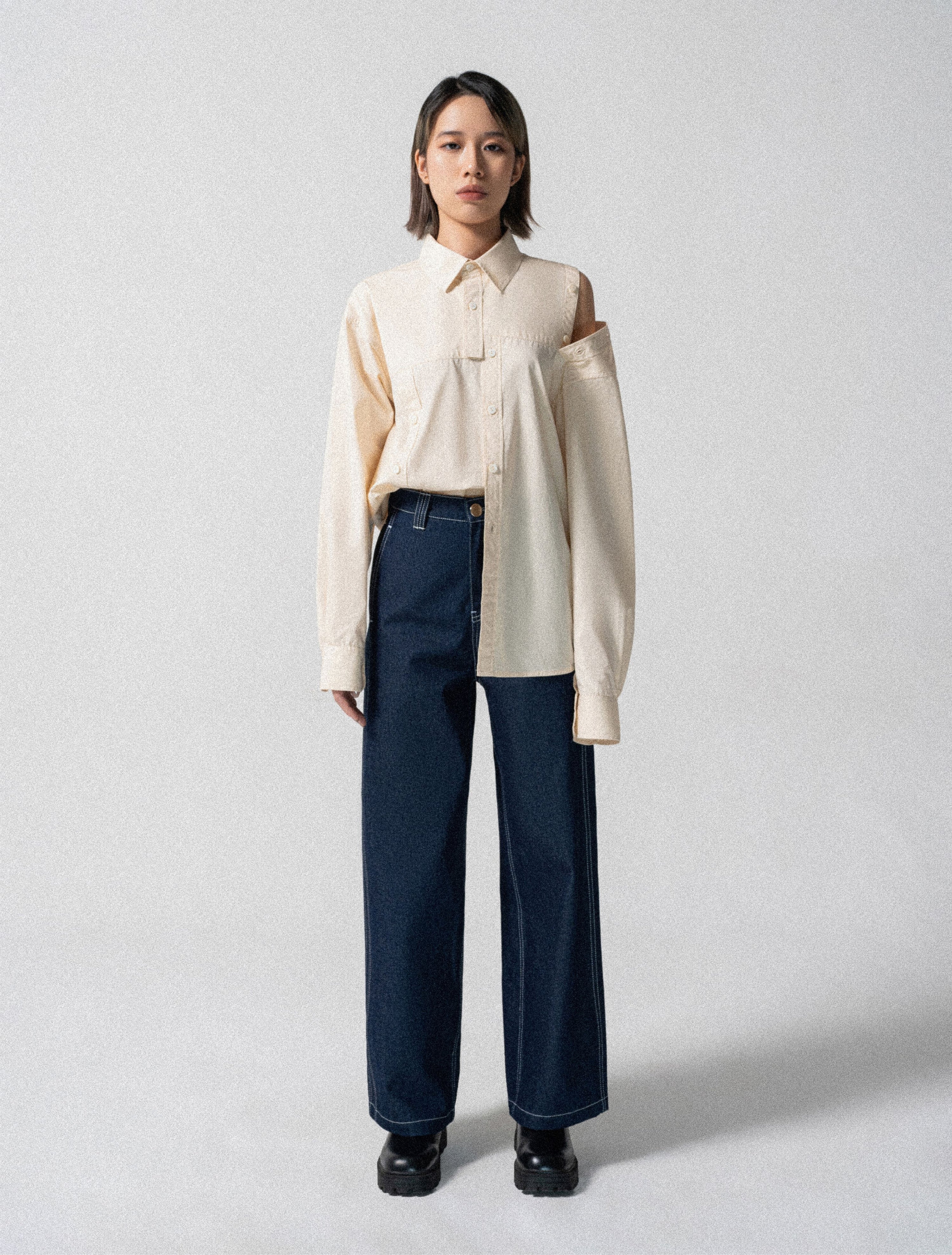 MULTIPLE BUTTON BANDS SHIRT BIRCH WHITE - Studio Stars - khe.hanoi