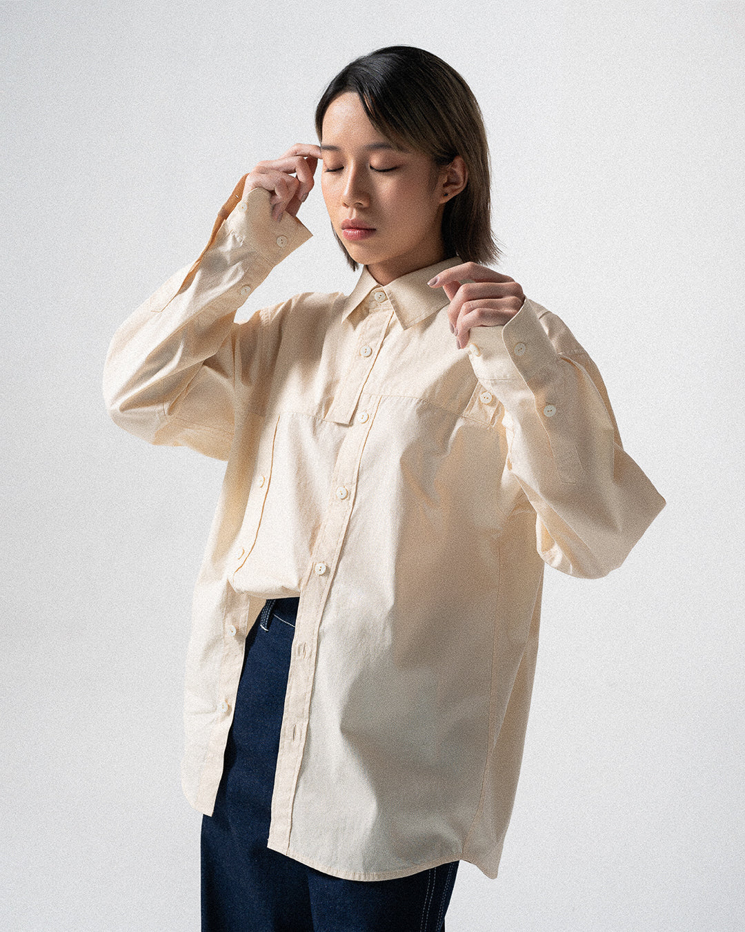 MULTIPLE BUTTON BANDS SHIRT BIRCH WHITE - Studio Stars - khe.hanoi