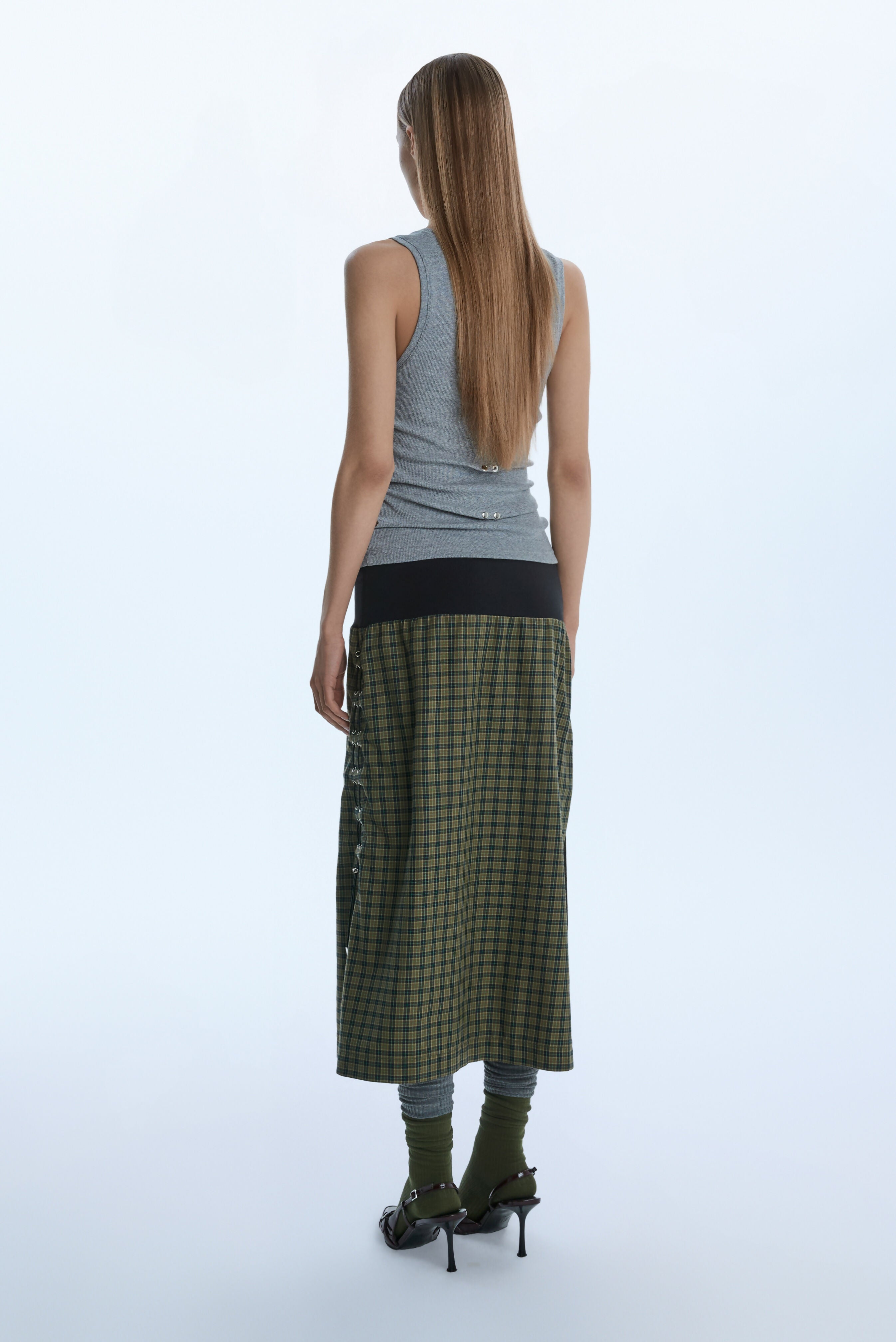 DRAPE SKIRT / GREEN Liepa Aliukaite