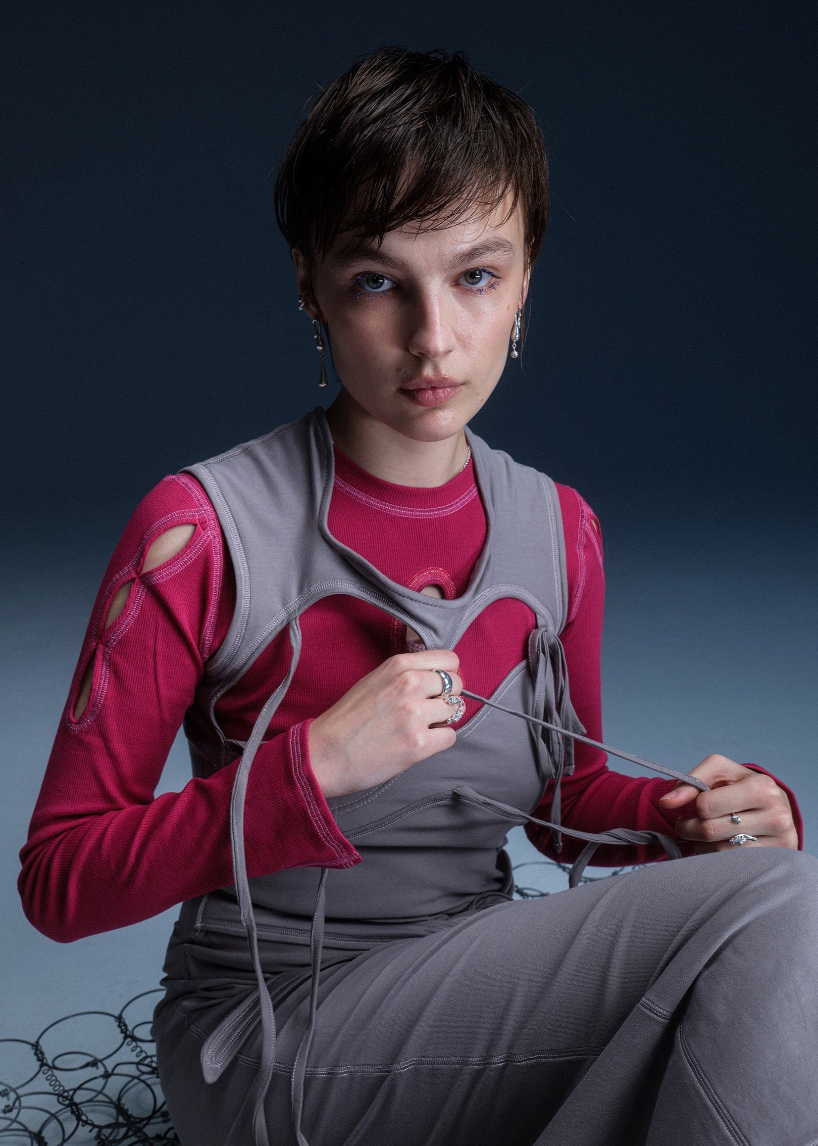 Orname longsleeve dark fuschia Aporeei