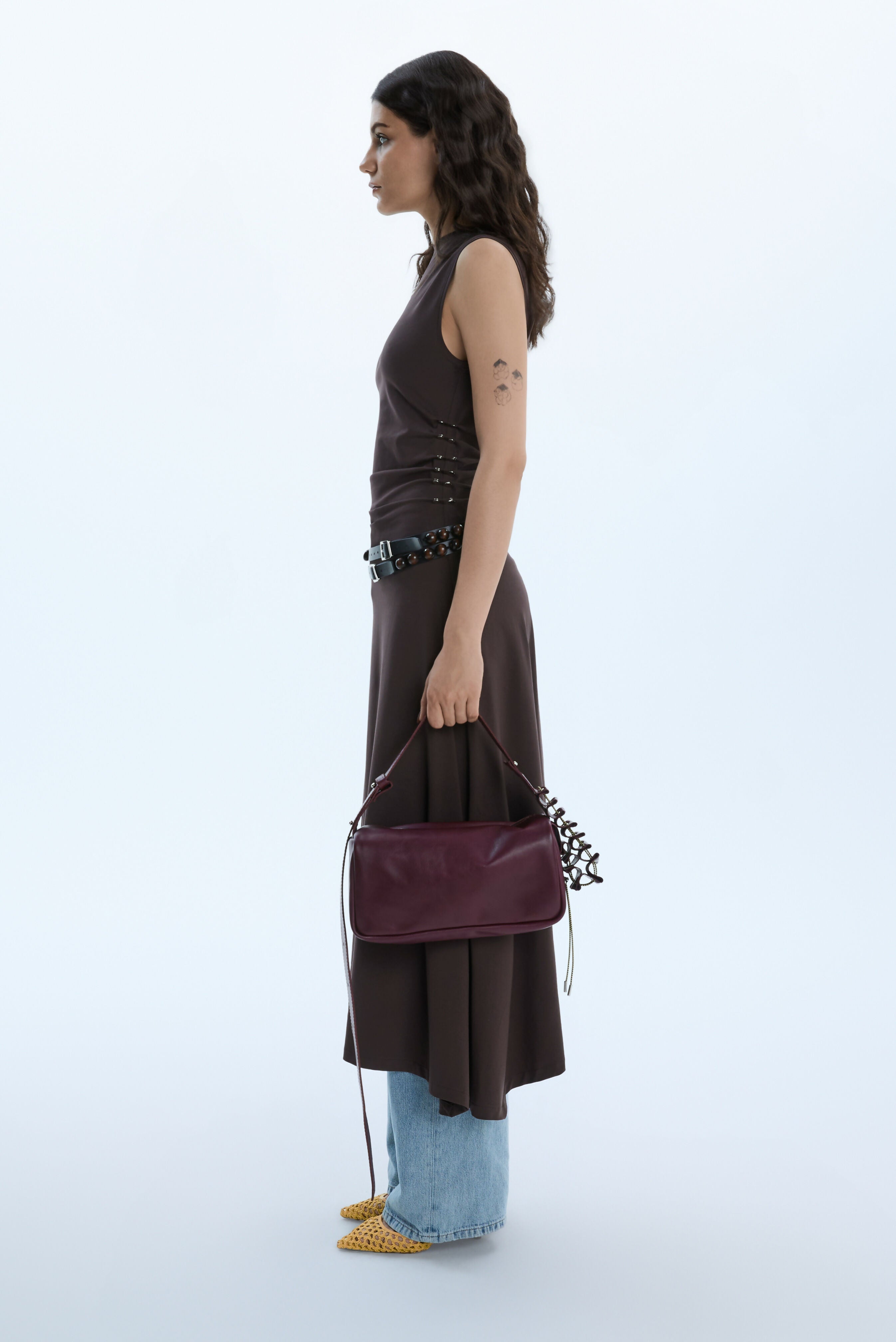 STUDDED LONG DRESS / BROWN Liepa Aliukaite