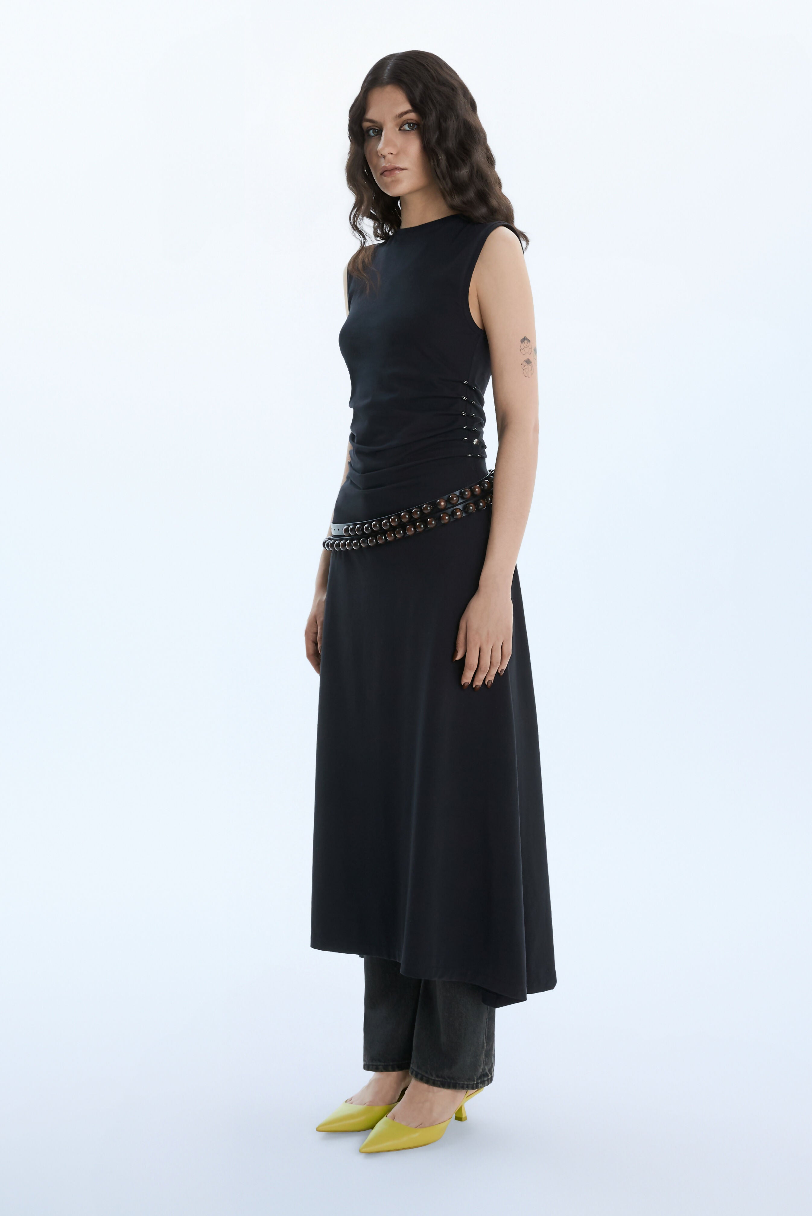 STUDDED LONG DRESS / BLACK Liepa Aliukaite