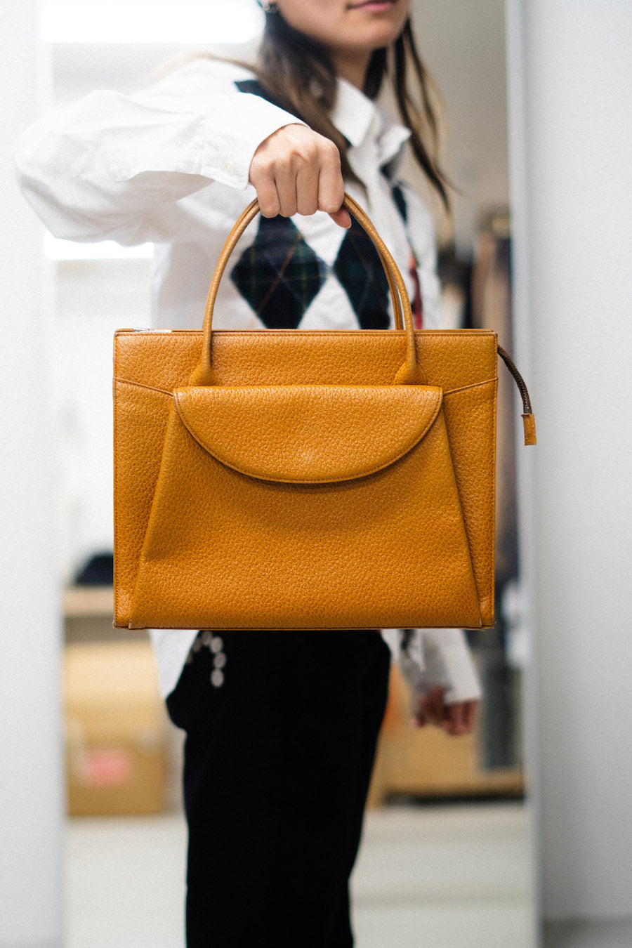 Comme Des Garcons Leather Handbag 80s Before Midnight Vintage
