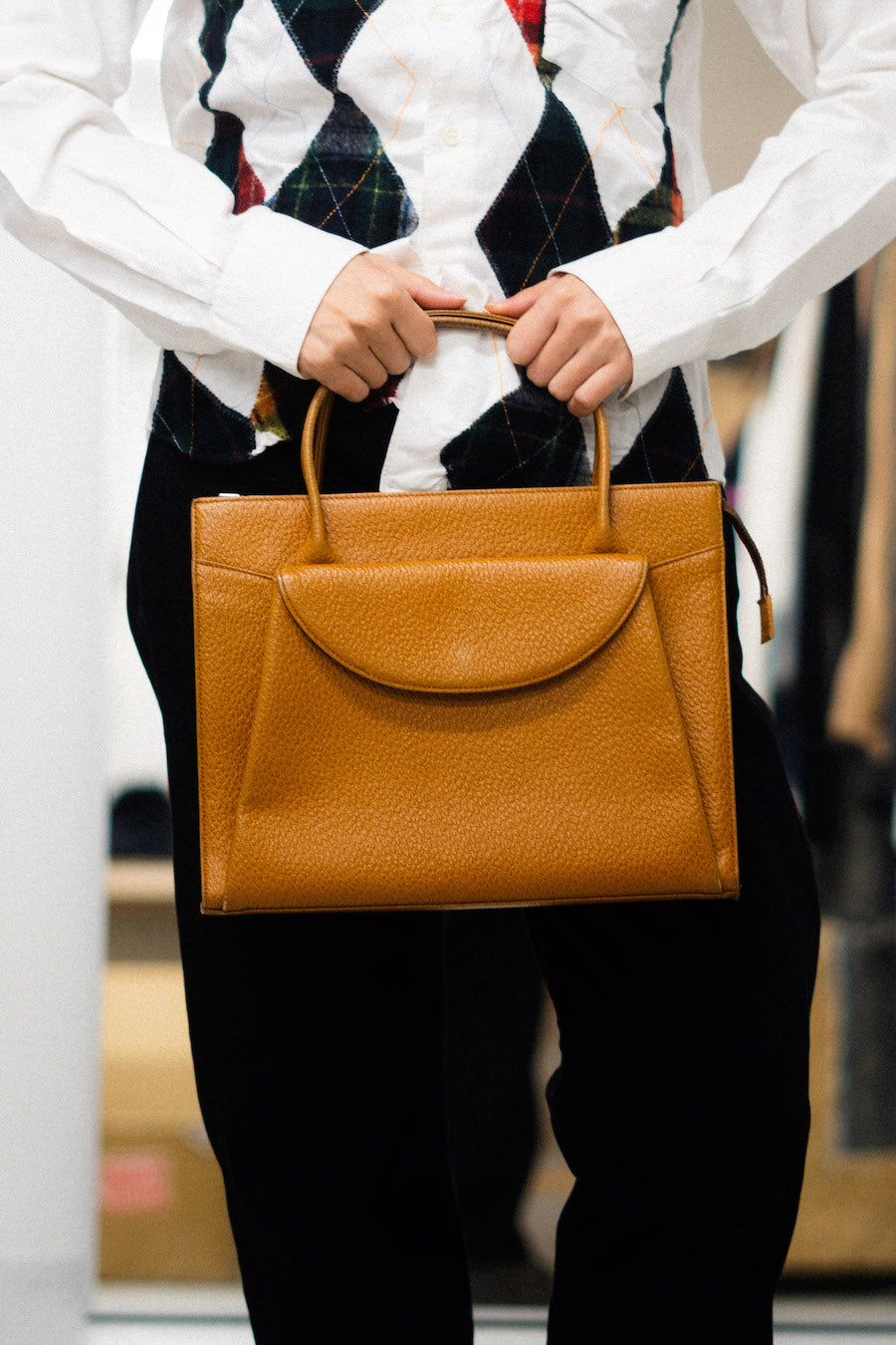 Comme Des Garcons Leather Handbag 80s Before Midnight Vintage
