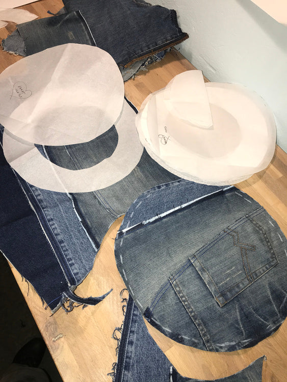 Upcycled Denim Beret - Studio Stars - katrine kjær